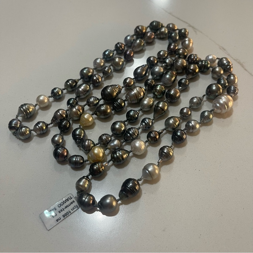 Elegant One of a kind South Sea Multi-Color Pearl Necklace 50”